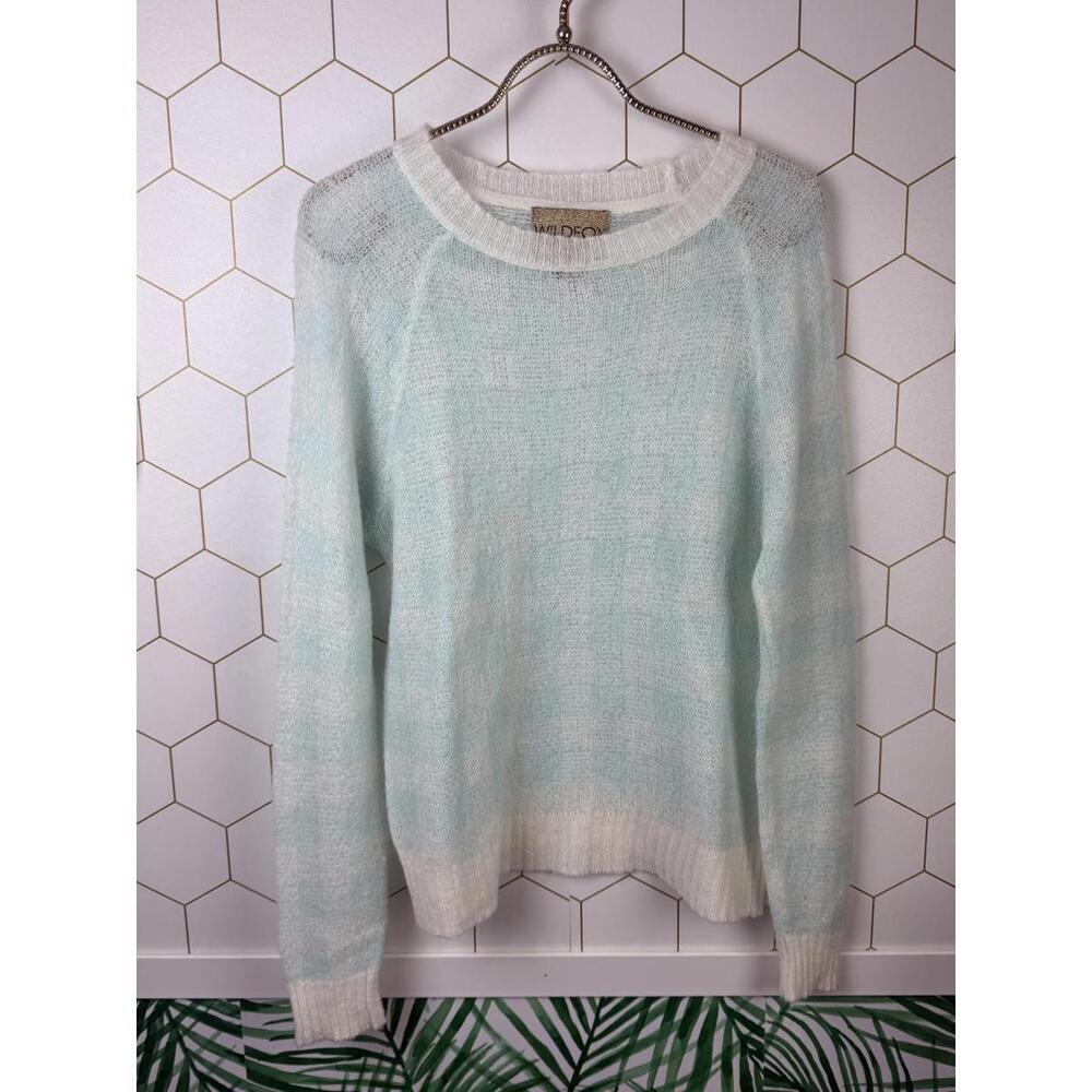 WildFox White Label Blue and Cream Checked Lightweight Pullover - Size - Small - Picture 5 of 5